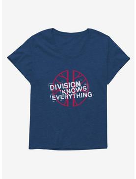 Doctor Who Division Knows Everything Girls T-Shirt Plus Size, NAVY  ATHLETIC HEATHER, hi-res