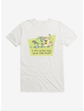 Cow and Chicken Cartoon Makes Sense T-Shirt, WHITE, hi-res