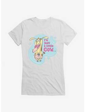 Cow and Chicken Little Cow Girl's T-Shirt, WHITE, hi-res