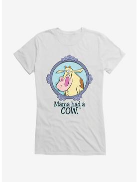 Cow and Chicken Mama Had a Cow Girl's T-Shirt, WHITE, hi-res