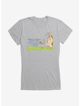Cow and Chicken What's Wrong Brain Girl's T-Shirt, HEATHER GREY, hi-res