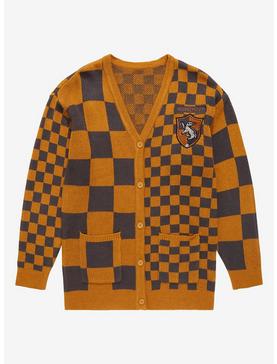 Harry Potter Hufflepuff Checkered Women's Cardigan - BoxLunch Exclusive, , hi-res