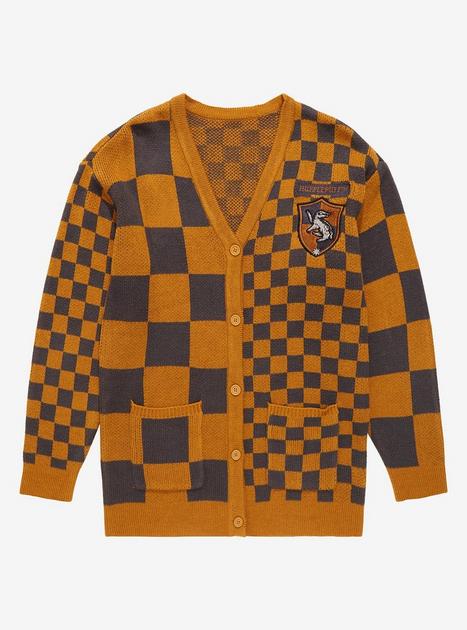 Harry Potter Hufflepuff Checkered Womens Cardigan Boxlunch Exclusive Boxlunch 8576