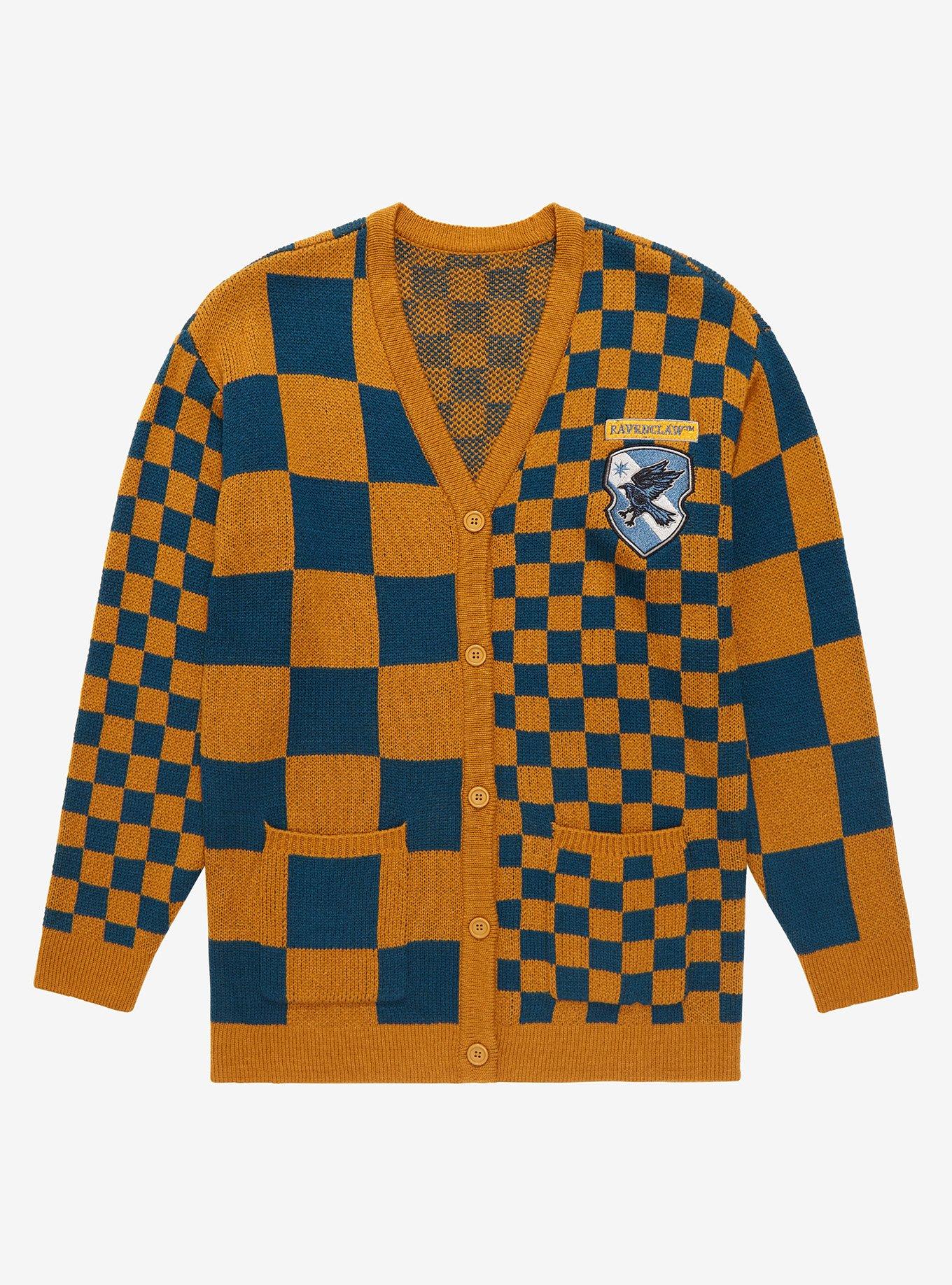 Harry Potter Ravenclaw Checkered Women's Cardigan - BoxLunch Exclusive, MULTI, hi-res
