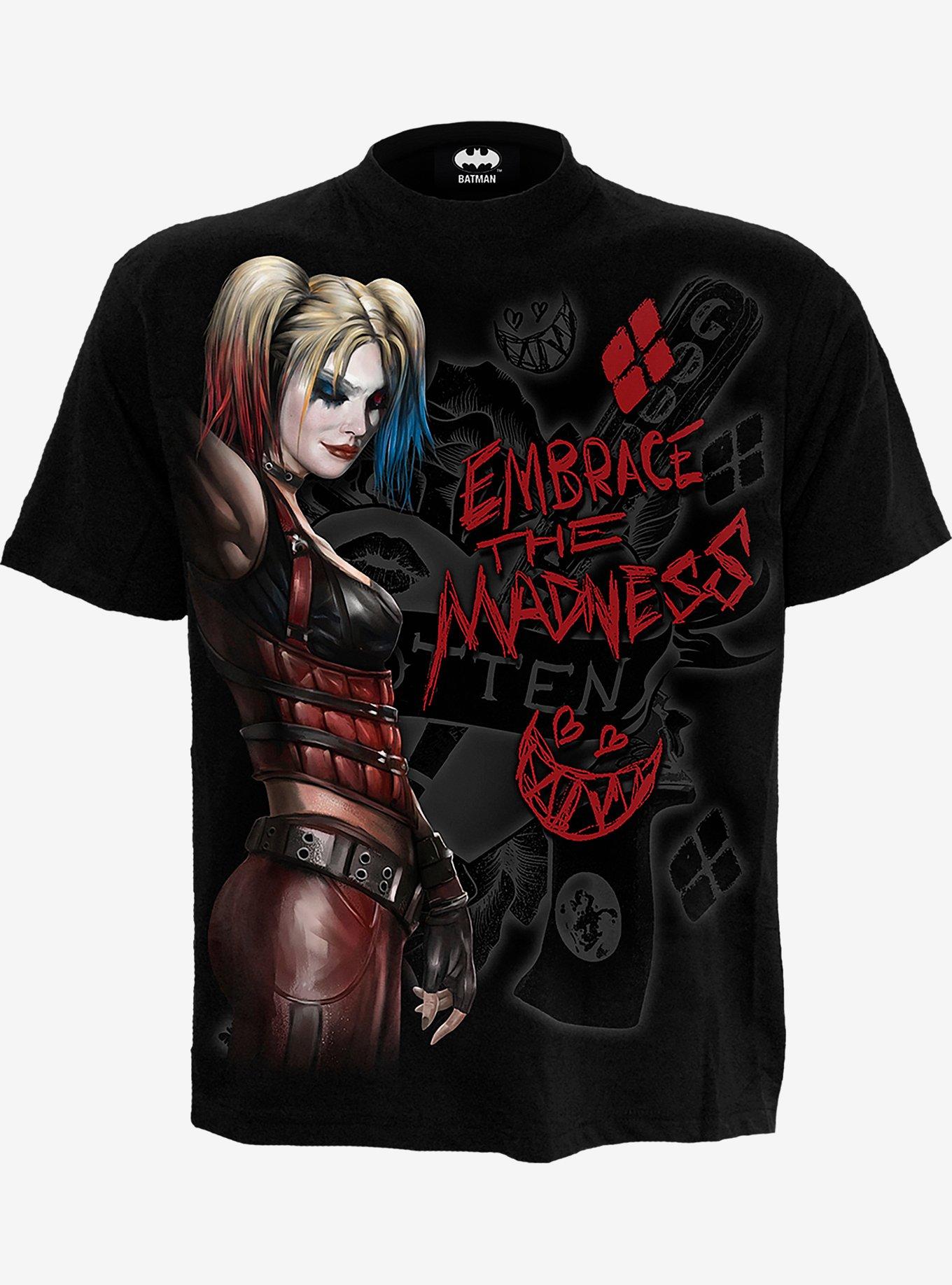 DC Comics Harley Quinn Embrace Madness T-Shirt, BLACK, hi-res
