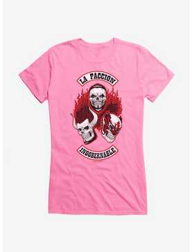 Masked Republic Legends Of Lucha Libre La Faccion Ingobernable Skulls Girls T-Shirt, CHARITY PINK, hi-res