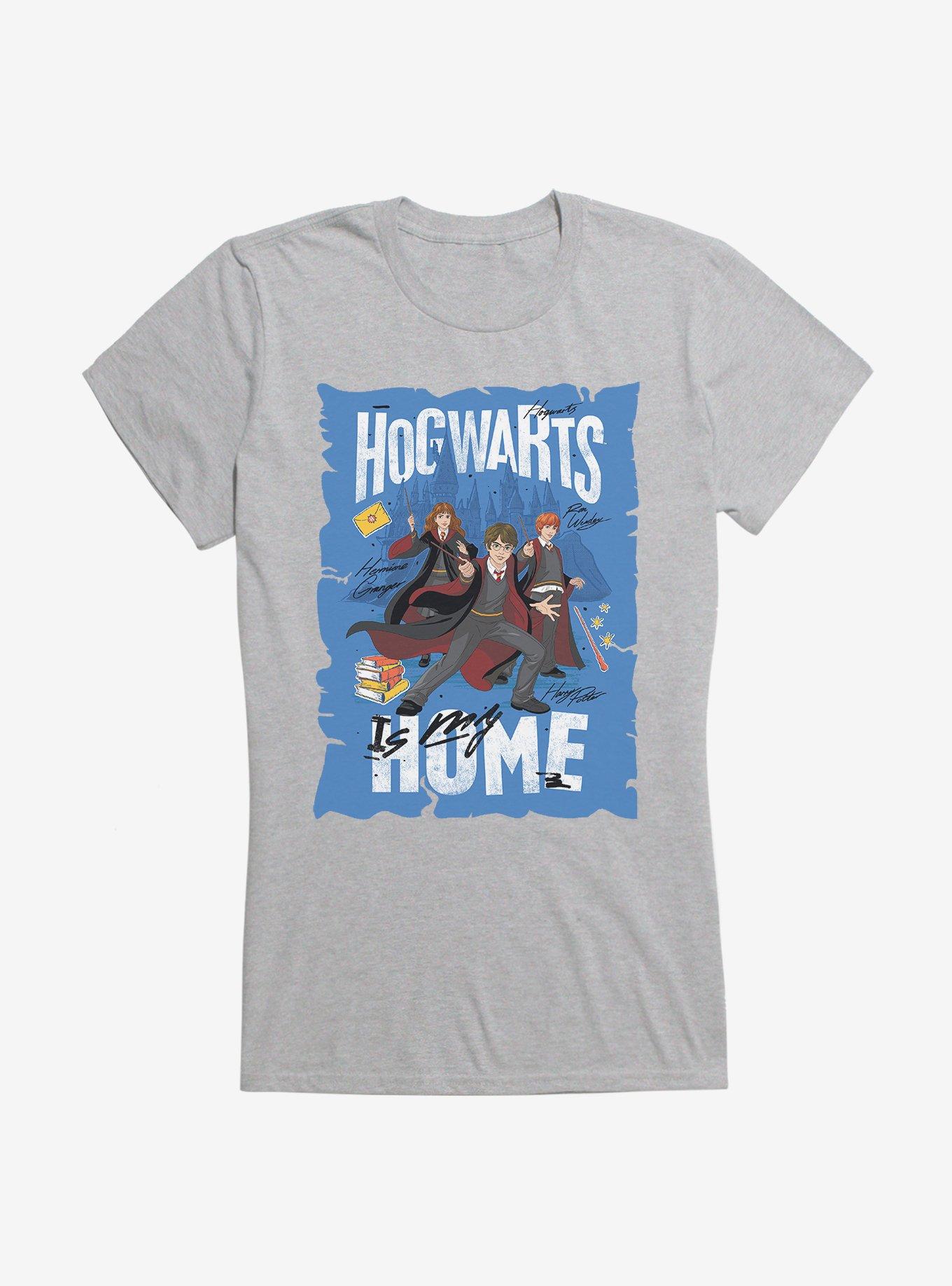 Harry Potter Hogwarts Is My Home Blue Art Girls T-Shirt, , hi-res