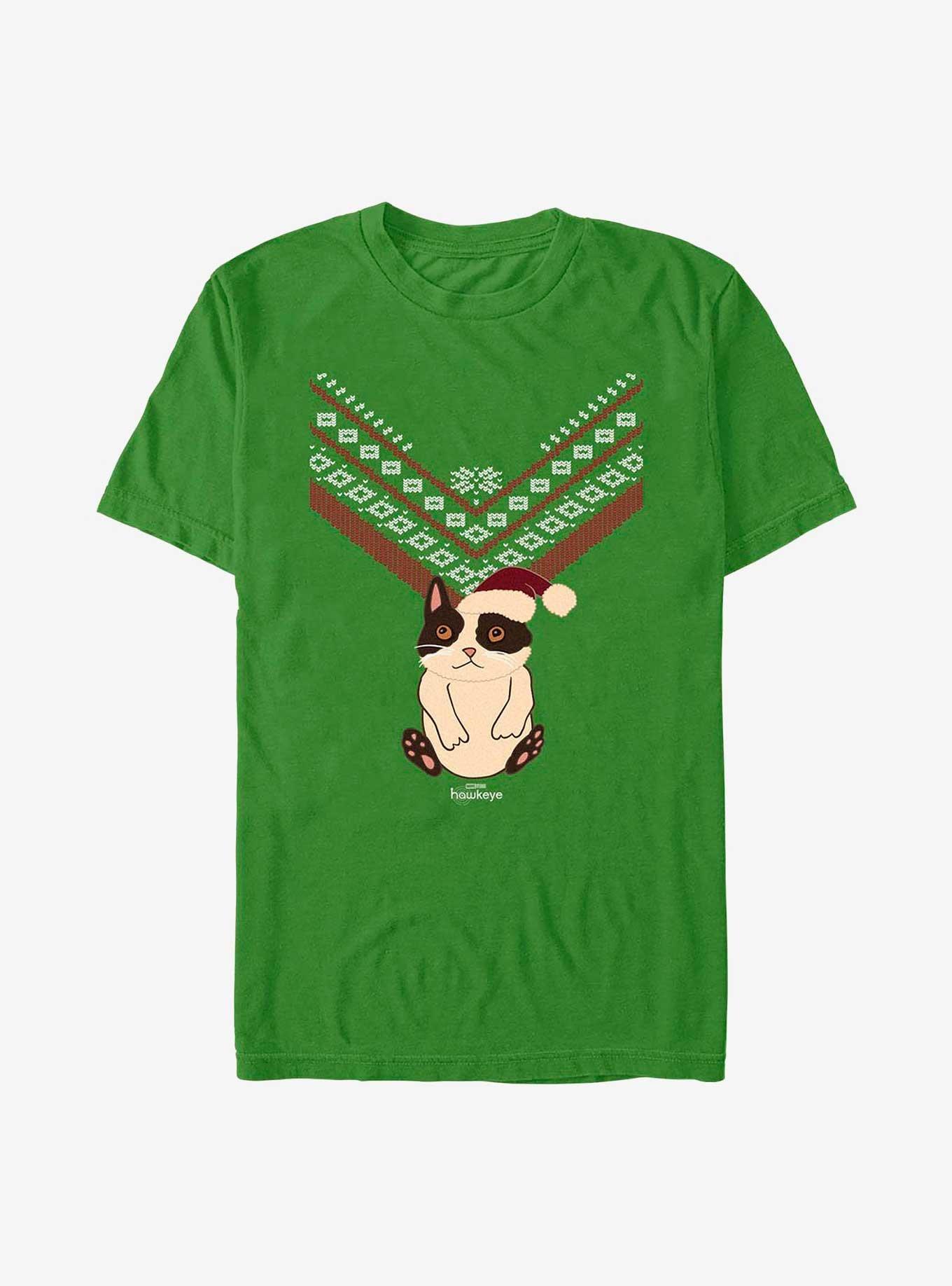 Marvel Hawkeye Cat Ugly Sweater Print T-Shirt, KELLY, hi-res