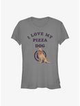 Marvel Hawkeye Love Pizza Dog Girls T-Shirt, CHARCOAL, hi-res