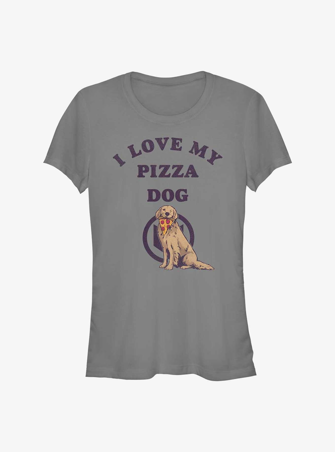 Marvel Hawkeye Love Pizza Dog Girls T-Shirt, CHARCOAL, hi-res