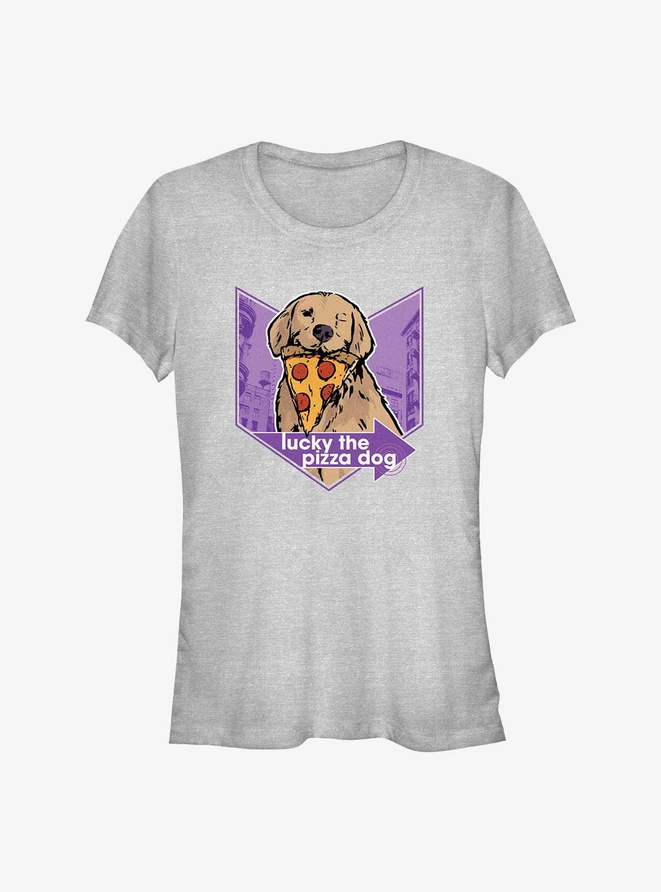 Marvel Hawkeye Pizza Dog Lucky Girls T-Shirt, ATH HTR, hi-res