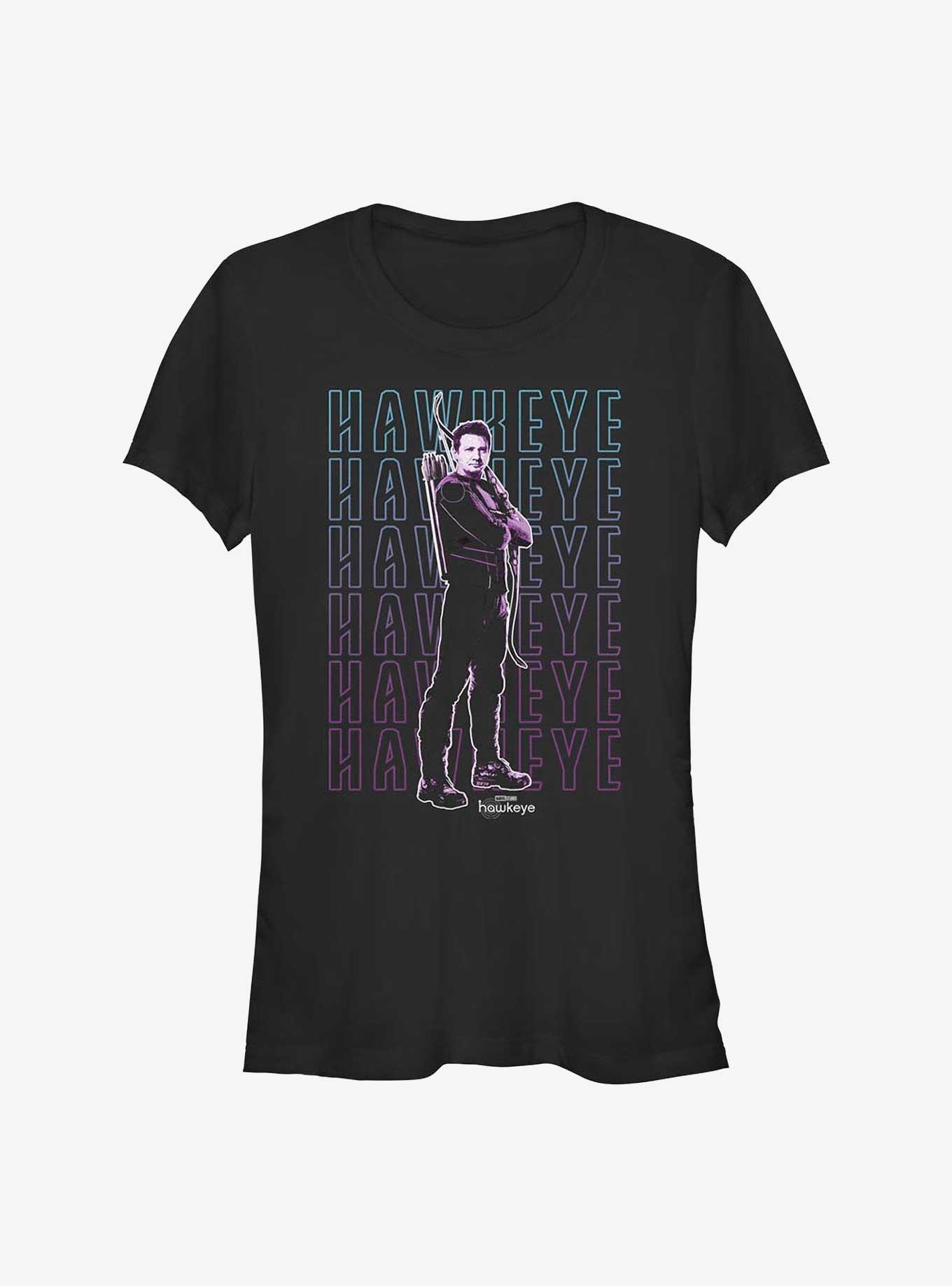 Marvel Hawkeye Stacked Hawkeye Girls T-Shirt, BLACK, hi-res