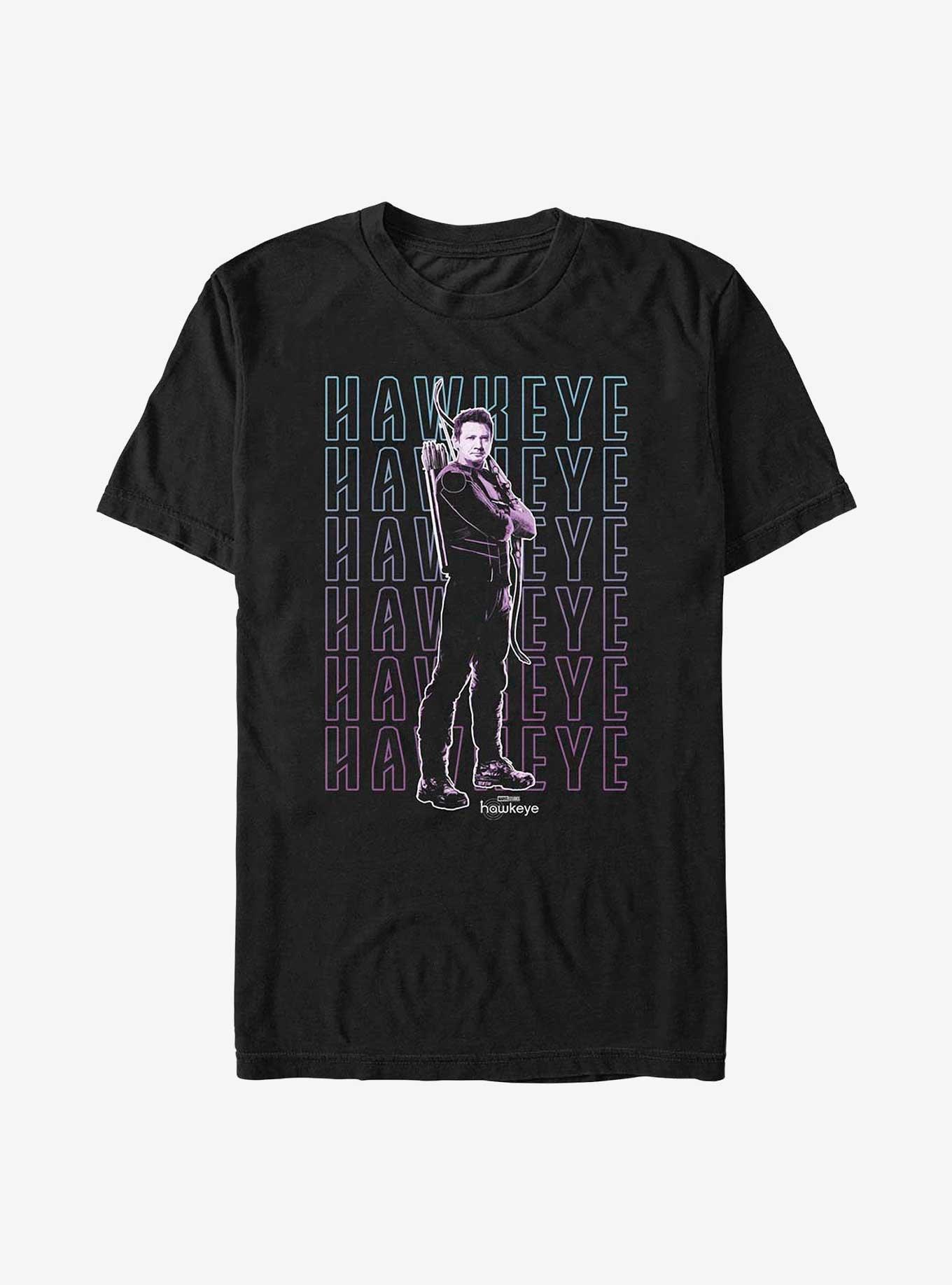 Marvel Hawkeye Stacked Hawkeye T-Shirt, BLACK, hi-res