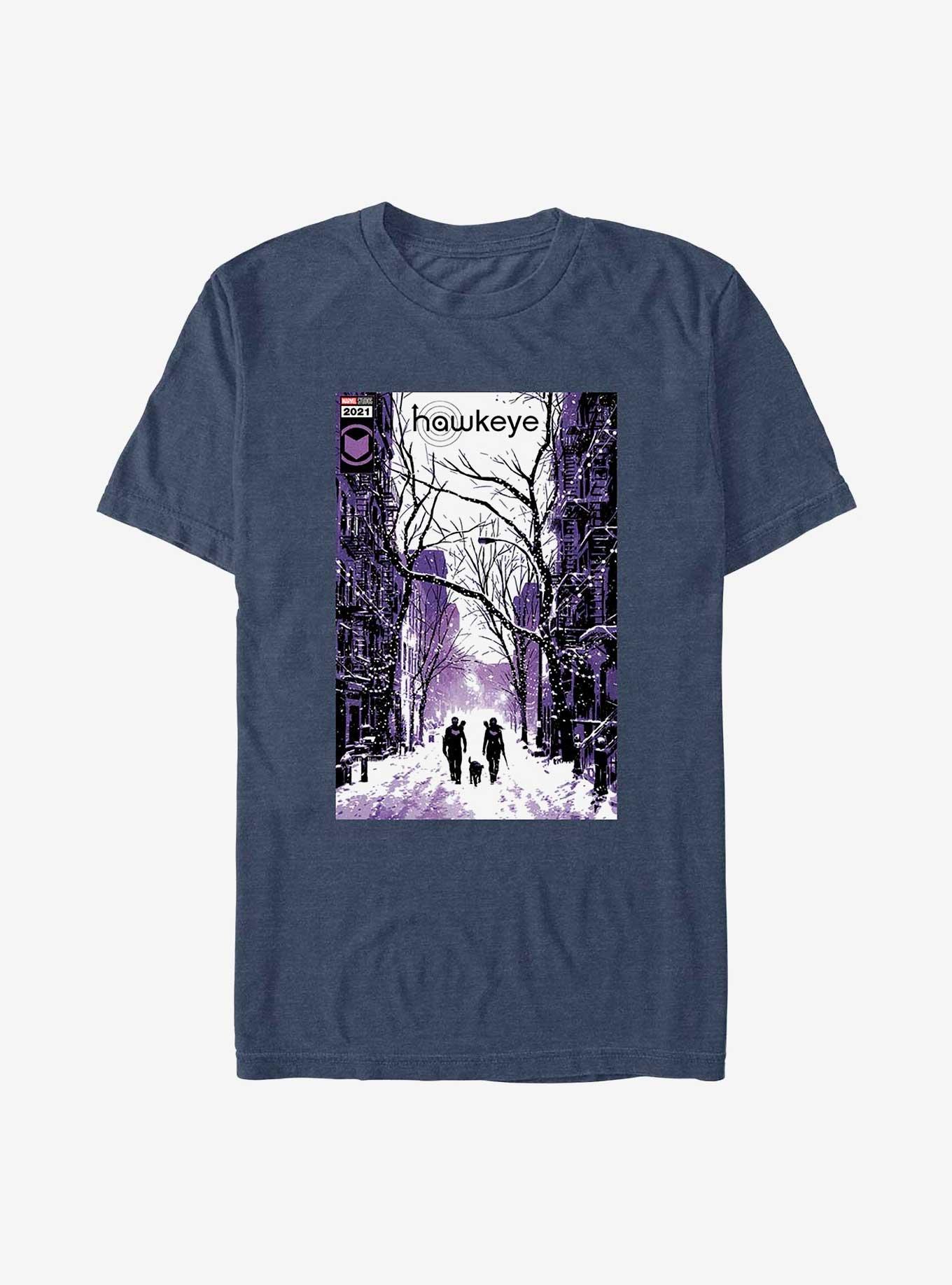 Marvel Hawkeye Winter Poster T-Shirt, NAVY HTR, hi-res