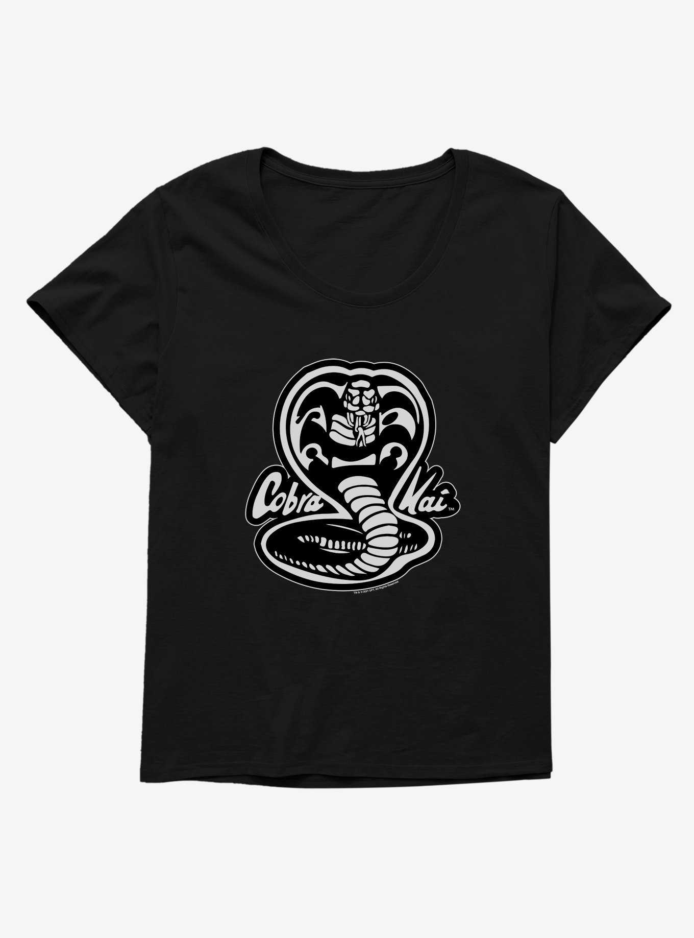 Cobra Kai Black And White Logo Womens T-Shirt Plus Size, , hi-res