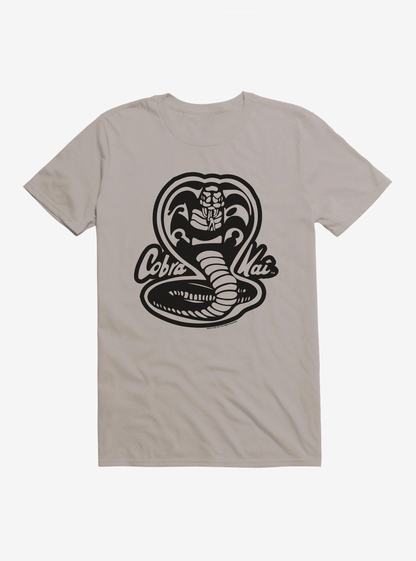 Cobra Kai Black And White Logo T-Shirt, LIGHT GREY, hi-res