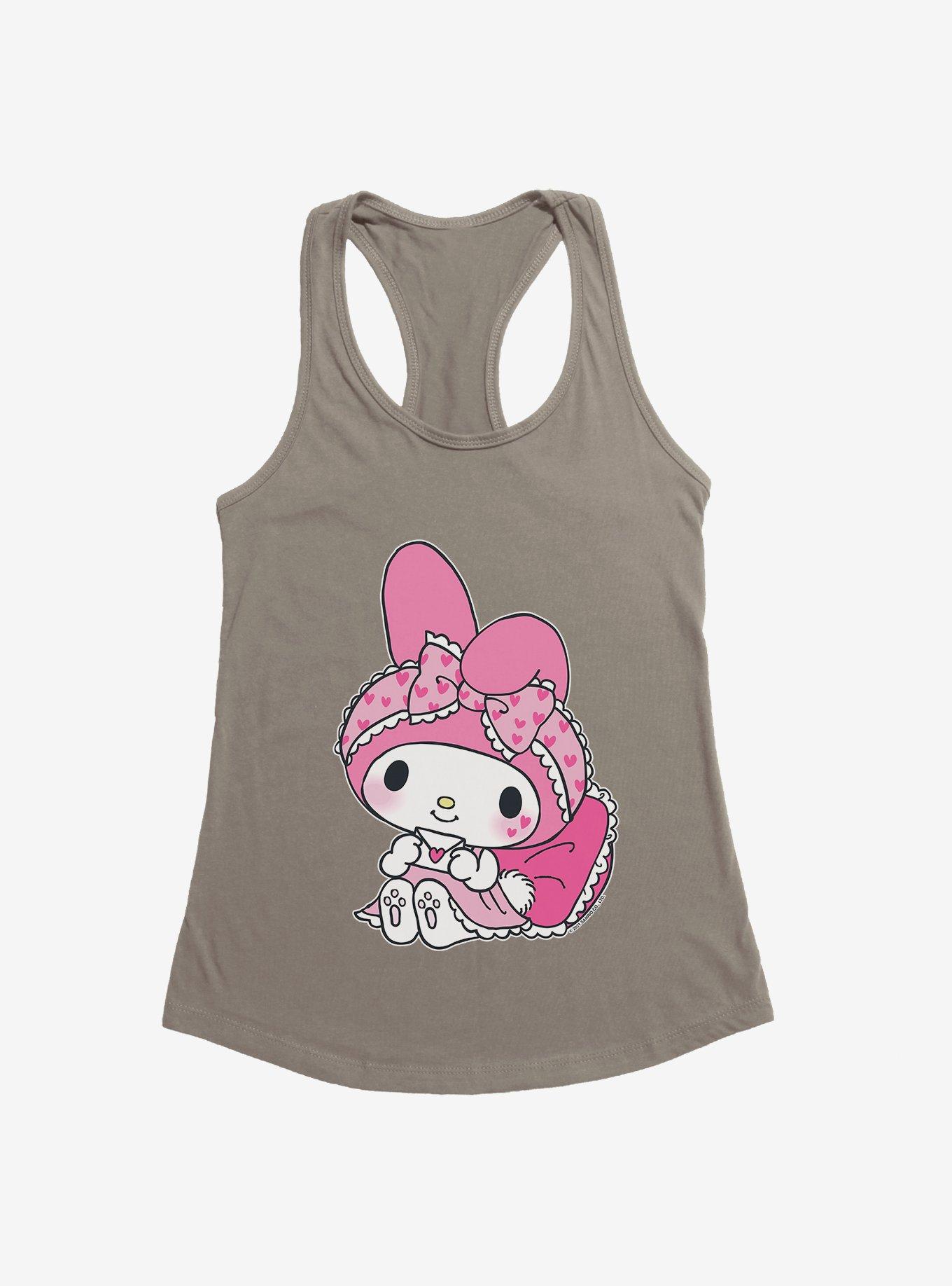 My Melody Sleepover Womens Tank Top, WARM GRAY, hi-res