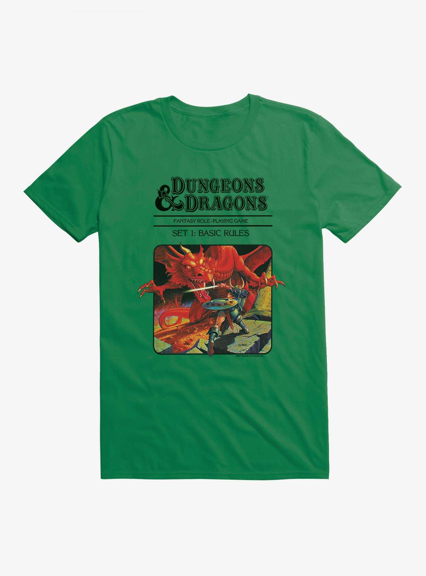 Dungeons & Dragons Vintage Dragon and the Knight T-Shirt, KELLY GREEN, hi-res