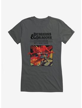 Dungeons & Dragons Vintage Dragon and the Knight Girls T-Shirt, CHARCOAL, hi-res