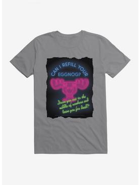 National Lampoon's Christmas Vacation Neon Can I Refill Your Eggnog T-Shirt, STORM GREY, hi-res
