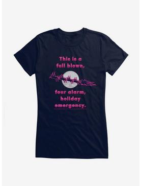 National Lampoon's Christmas Vacation Four Alarm Holiday Emergency Girls T-Shirt, NAVY, hi-res