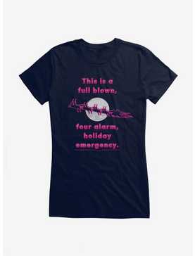 National Lampoon's Christmas Vacation Four Alarm Holiday Emergency Girls T-Shirt, NAVY, hi-res