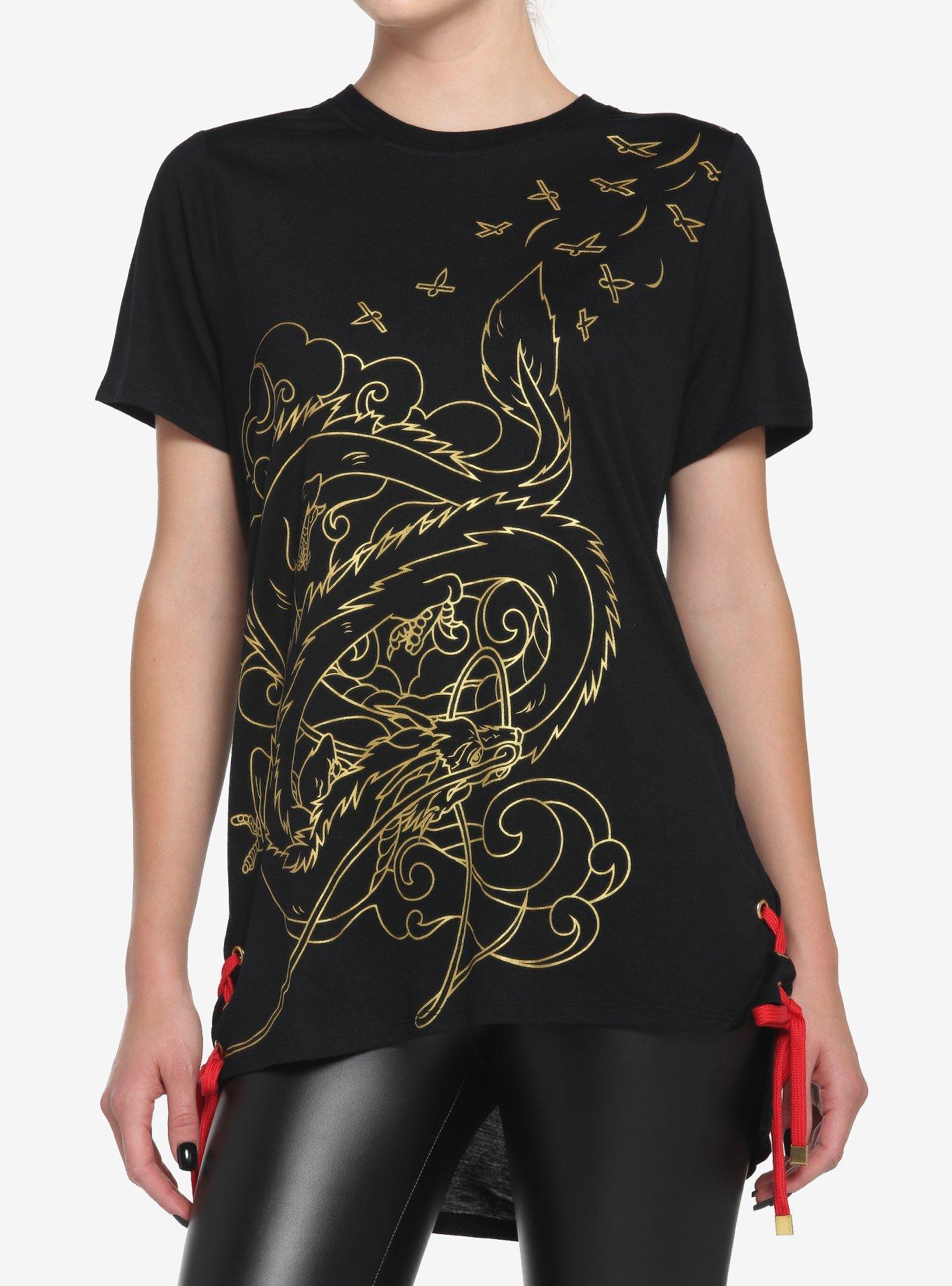 Her Universe Studio Ghibli Spirited Away Haku Tunic Top, BLACK GOLD, hi-res