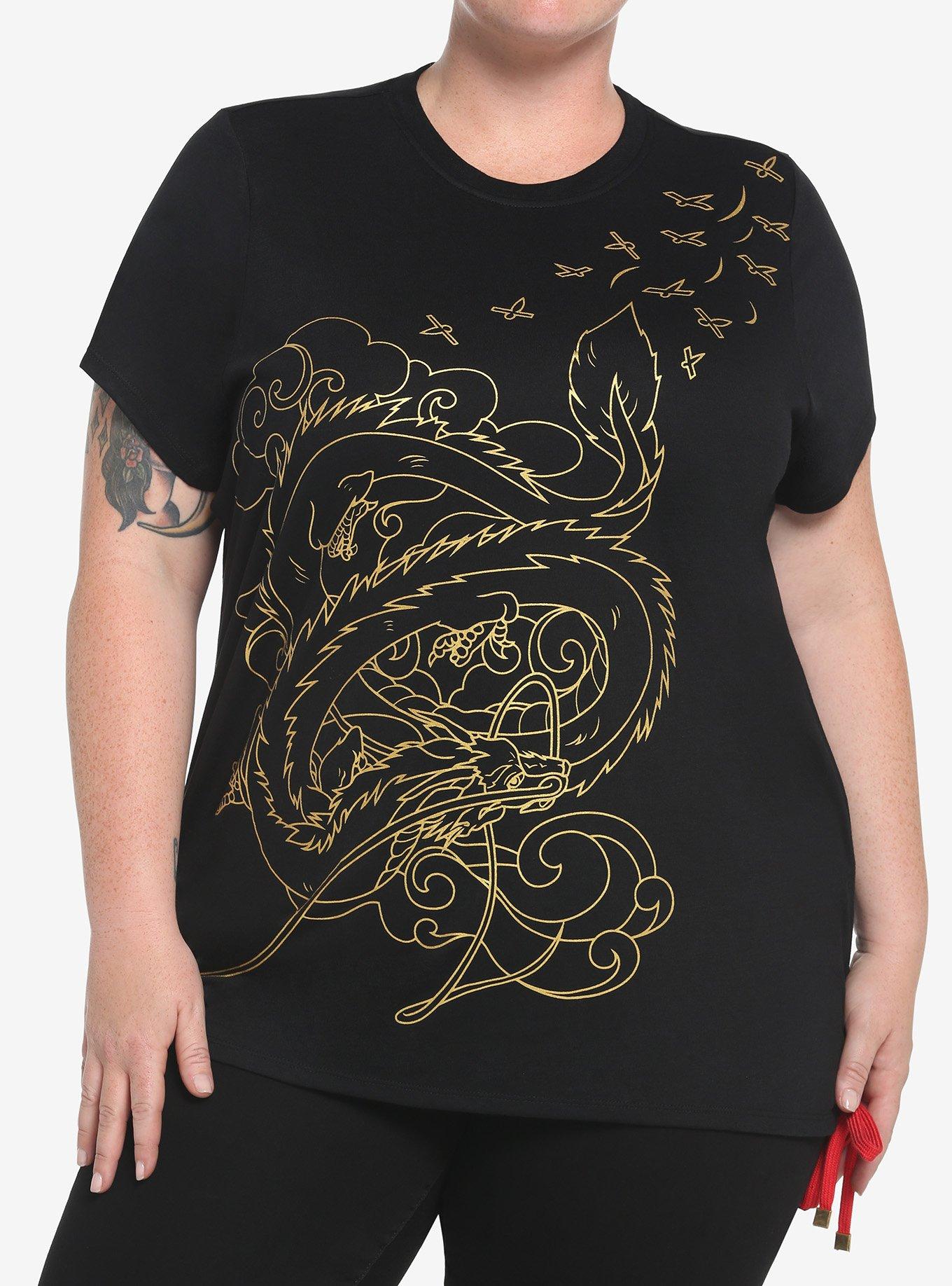 Her Universe Studio Ghibli Spirited Away Haku Tunic Top Plus Size, BLACK GOLD, hi-res