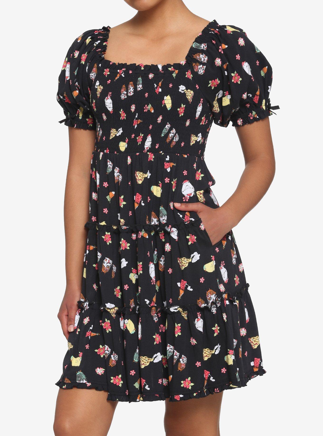 Her Universe Spirited Away Bathhouse Spirits Smocked Tiered Dress, MULTI, hi-res