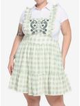 Her Universe My Neighbor Totoro Gingham Pinafore Skirtall Plus Size, GREEN  WHITE, hi-res