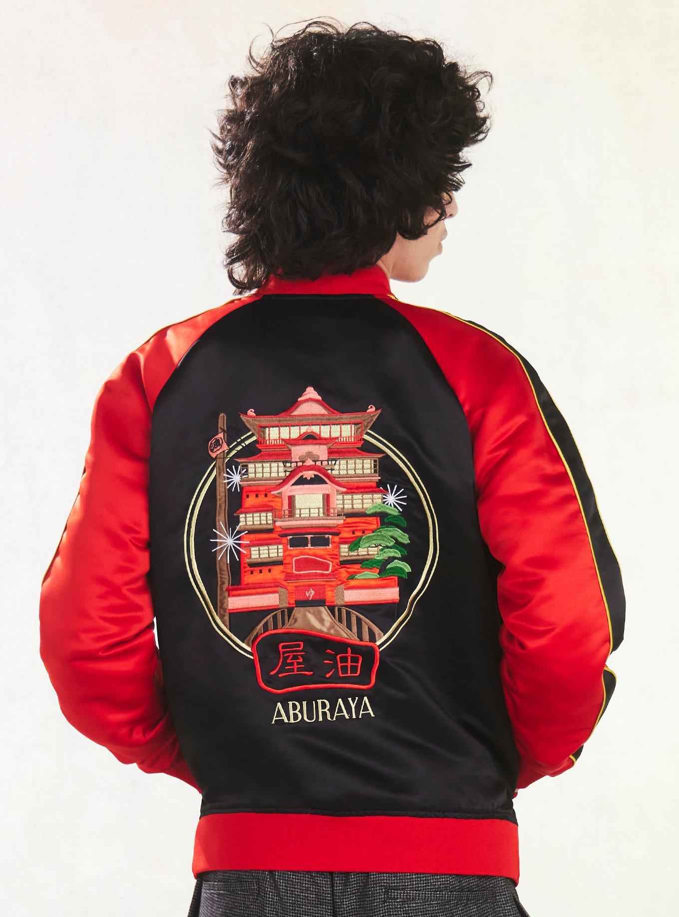 Our Universe Spirited Away Bathhouse Bomber Jacket, BLACK  RED, hi-res