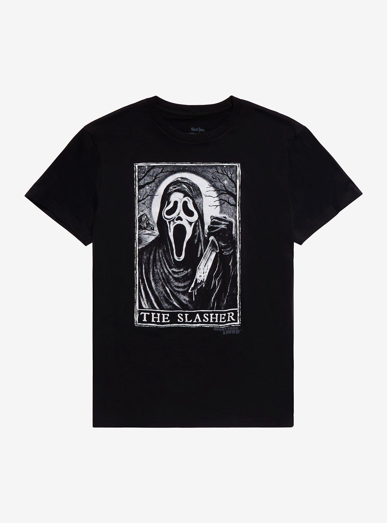 Scream Ghost Face The Slasher Tarot Card T-Shirt, BLACK, hi-res