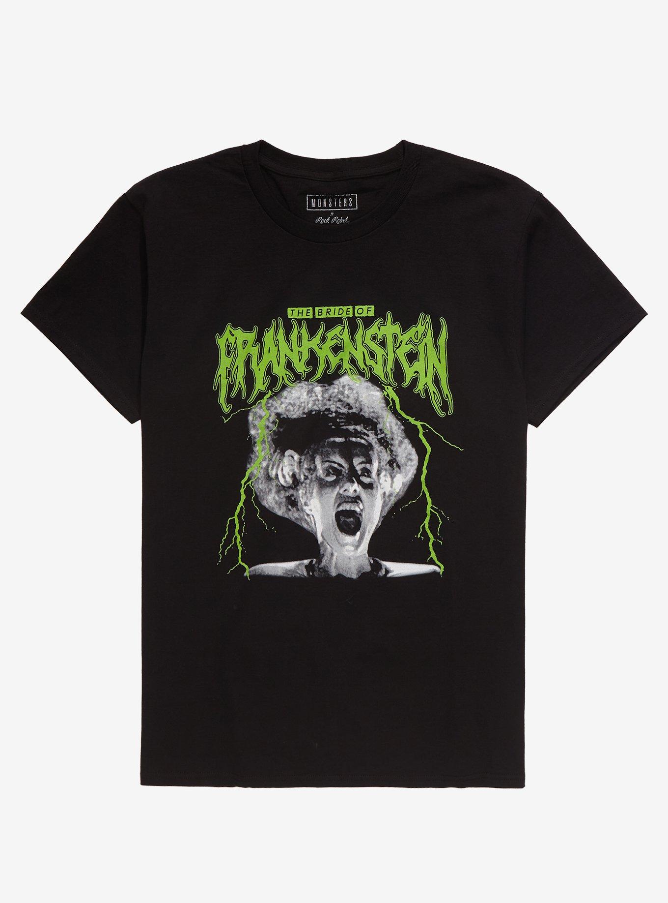 The Bride Of Frankenstein Metal Font T-Shirt, BLACK, hi-res