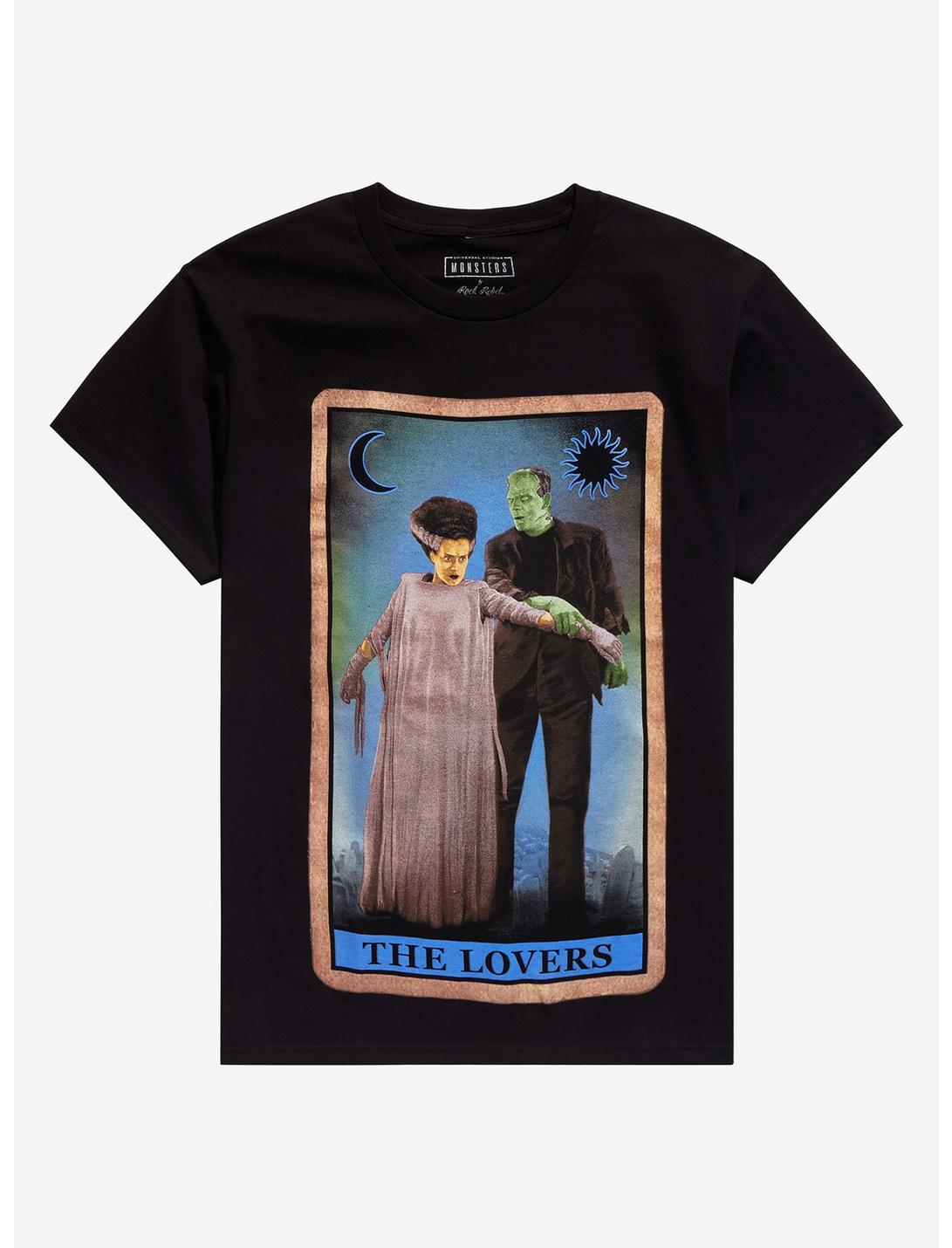 Universal Monsters Bride Of Frankenstein Tarot Card T-Shirt, BLACK, hi-res
