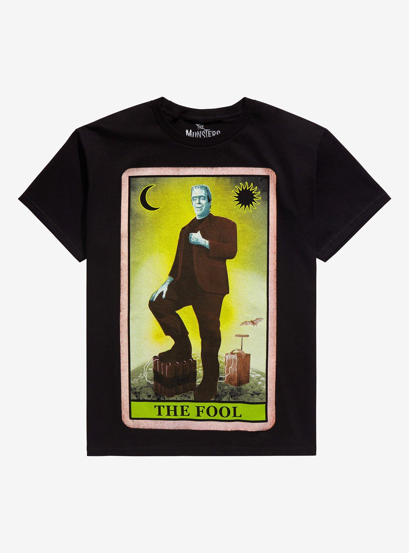 The Munsters Herman Munster The Fool Tarot Card T-Shirt, BLACK, hi-res