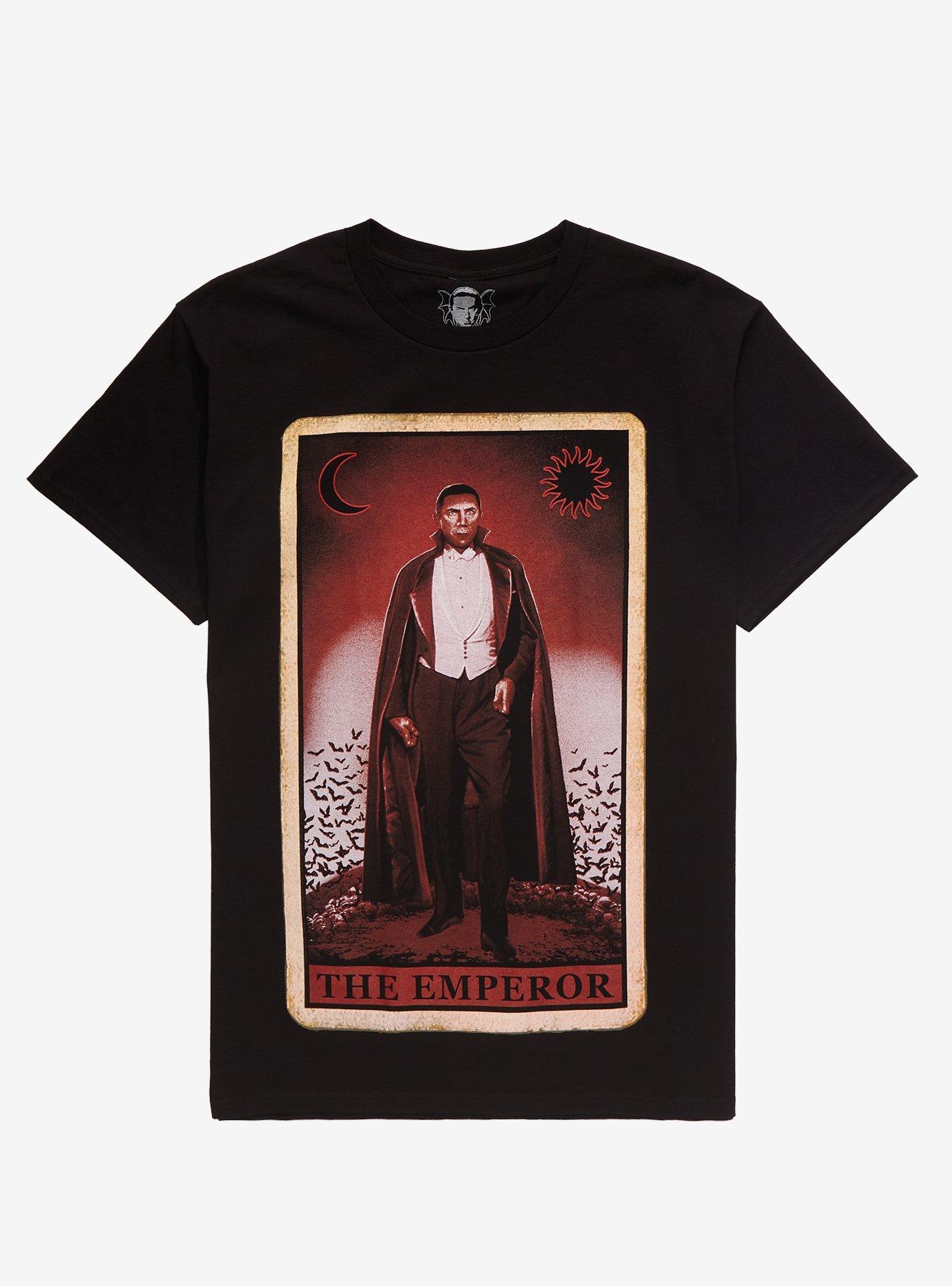 Dracula The Emperor Tarot Card T-Shirt, BLACK, hi-res