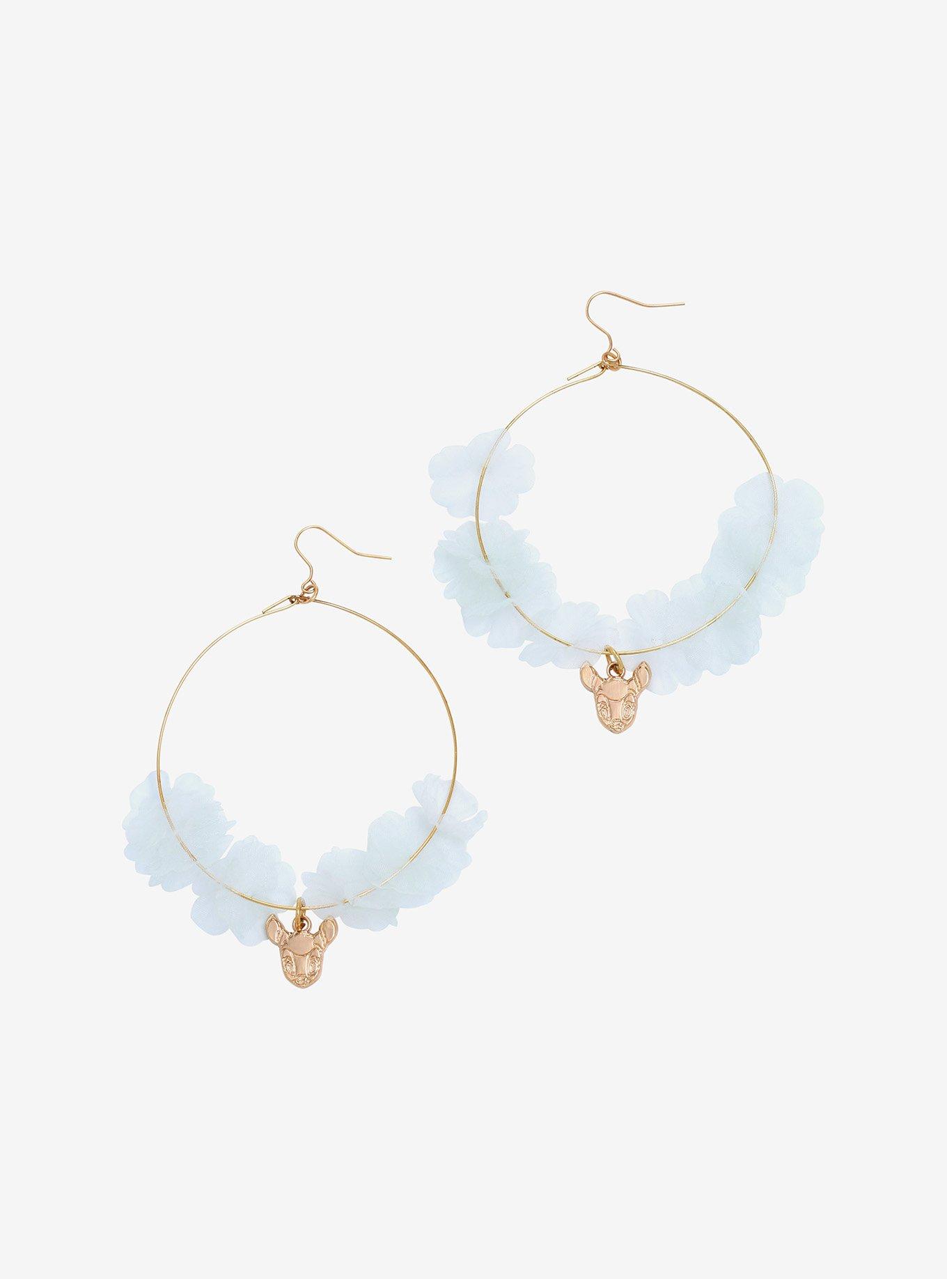Disney Bambi Floral Hoop Earrings - BoxLunch Exclusive, , hi-res