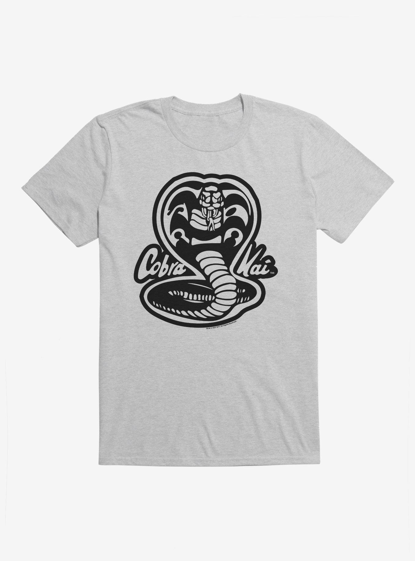 Cobra Kai Black And White Logo T-Shirt, HEATHER GREY, hi-res