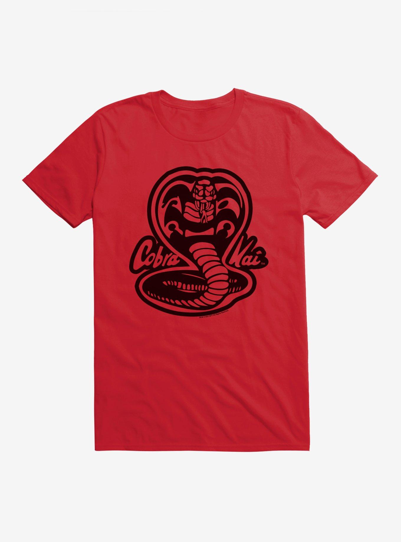Cobra Kai Black And White Logo T-Shirt, RED, hi-res