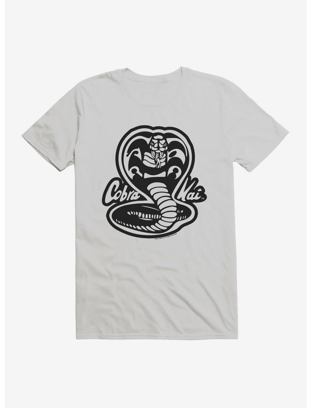 Cobra Kai Black And White Logo T-Shirt, SILVER, hi-res