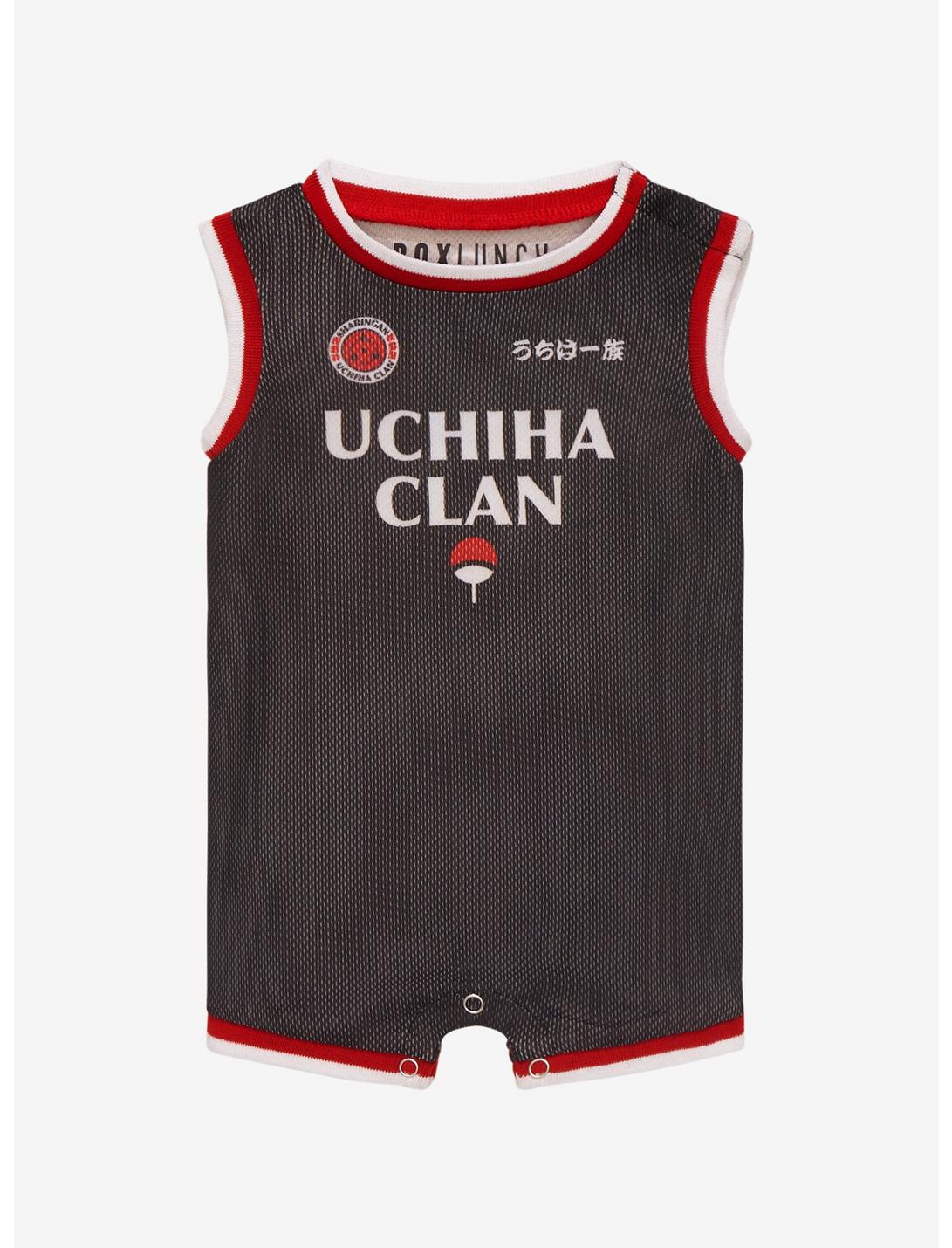 Naruto Shippuden Uchiha Clan Infant Basketball Jersey Romper - BoxLunch Exclusive, BLACK, hi-res