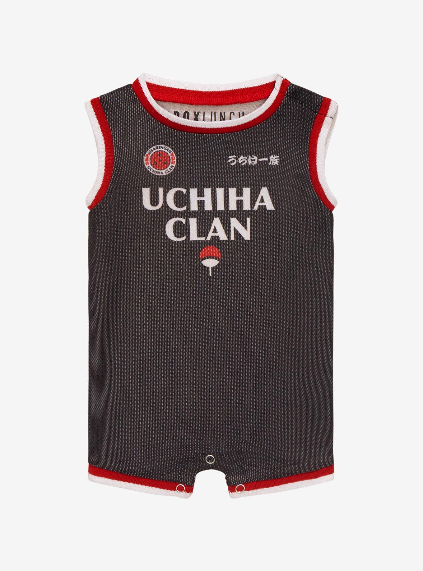 Naruto Shippuden Uchiha Clan Infant Basketball Jersey Romper - BoxLunch Exclusive, BLACK, hi-res