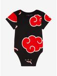 Naruto Shippuden Akatsuki Clouds Allover Print Infant One-Piece - BoxLunch Exclusive, BLACK, hi-res