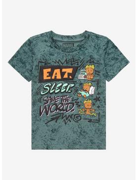 Marvel Guardians of the Galaxy Groot Eat Sleep Tie-Dye Toddler T-Shirt - BoxLunch Exclusive, , hi-res