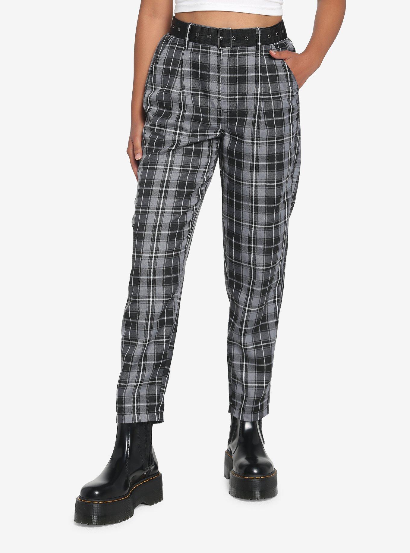 Hot Topic Plaid Multi Color Gray Casual Pants Size S - 56% off