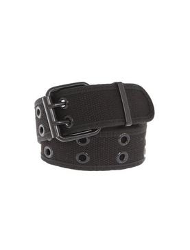Two-Row Black Grommet Belt Plus Size, , hi-res