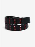 Black & Red Grommet Belt, RED, hi-res