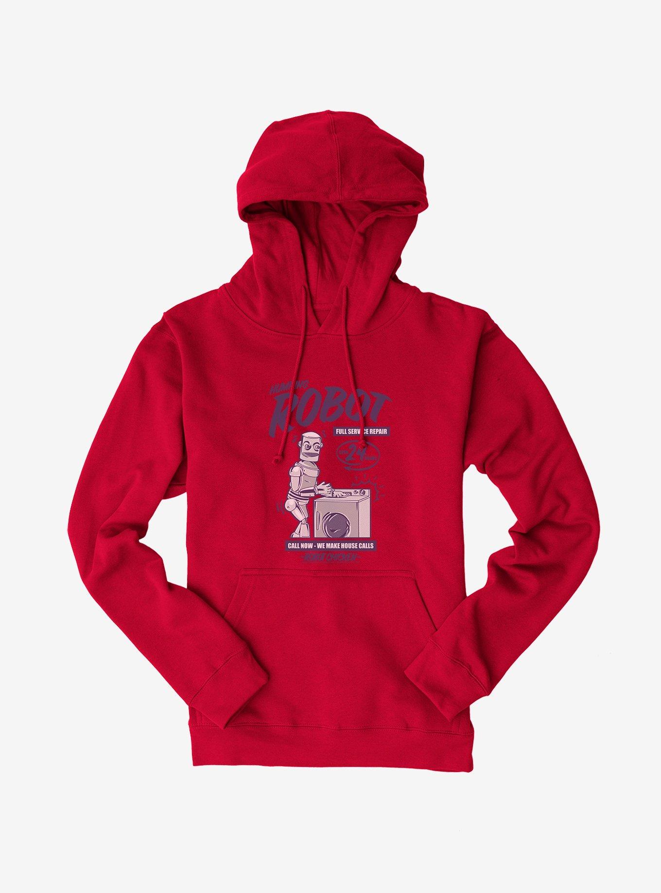 Robot Chicken Full Service Hoodie, RED, hi-res