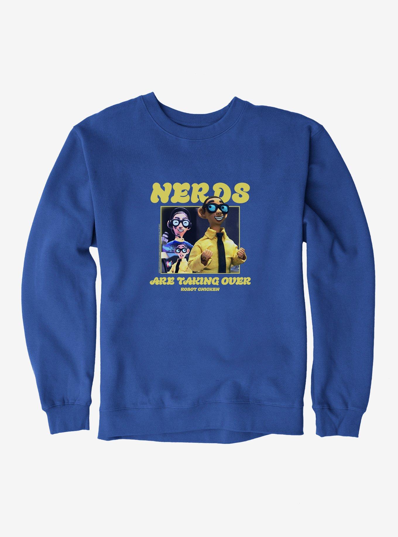 Robot Chicken Nerds Take Over Sweatshirt, ROYAL BLUE, hi-res