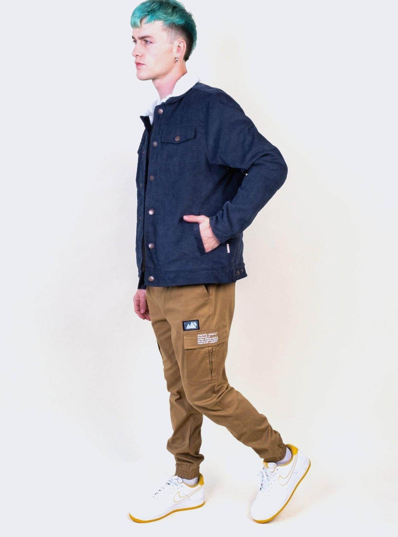 Sherpa Lined Corduroy Jacket, BLUE, hi-res